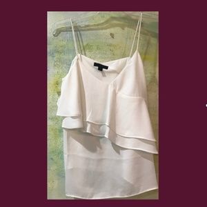 J. Crew Ruffle Tank Top, White